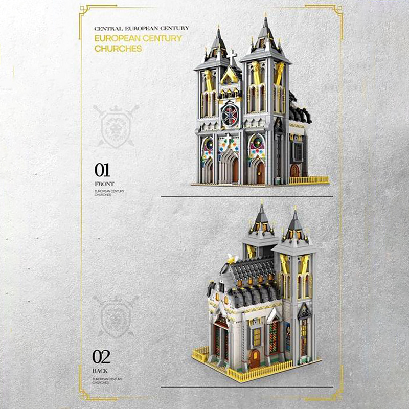 {Pre-sale available on 25th Nov.} Reobrix 66027 Modular Buildings European Centur Churches Building Blocks 3468pcs Bricks Toys From Europe Delivery.