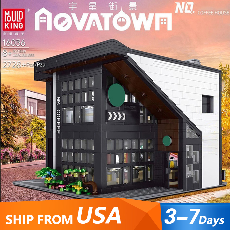 {Pre-sale available on 22th Nov.}Mould King 16036 Modular Buildings Modern Cafe Modular 2020 Building Blocks 2728pcs Bricks Toys From USA Delivery.