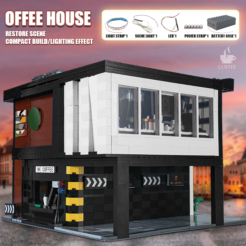 {Pre-sale available on 22th Nov.}Mould King 16036 Modular Buildings Modern Cafe Modular 2020 Building Blocks 2728pcs Bricks Toys From USA Delivery.