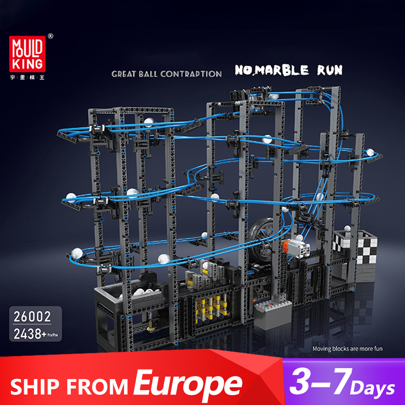 MOULD KING 26002 Technic Motor Great Ball Contraption：Marble Run Building Blocks 2438pcs Bricks Toys From Europe Delivery.