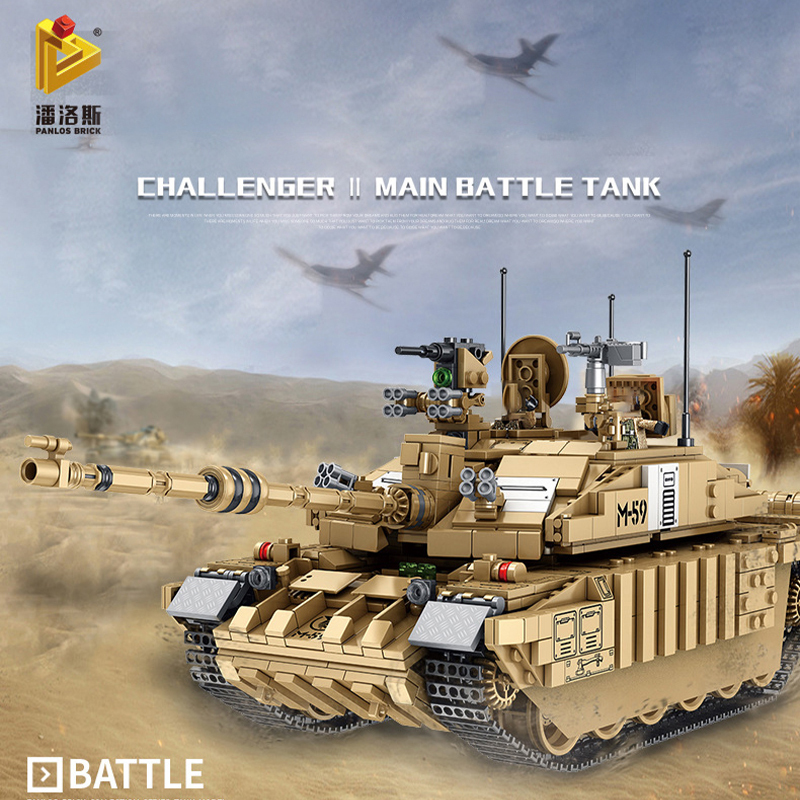 PANLOS 632008 Military Challenger II Main Battle Tank building Blocks 1687pcs Bricks Toys From China Delivery.