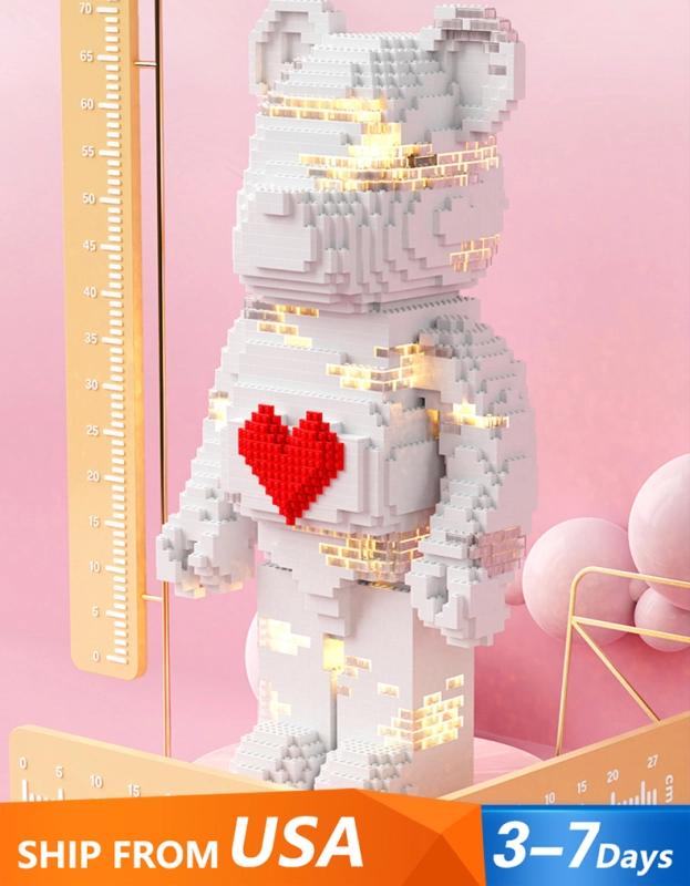 XJ10968 2586PCS Bricks Explosive Love Violent Bear Assembled Building Block Bear Birthday Gift DIY From USA Delivery.