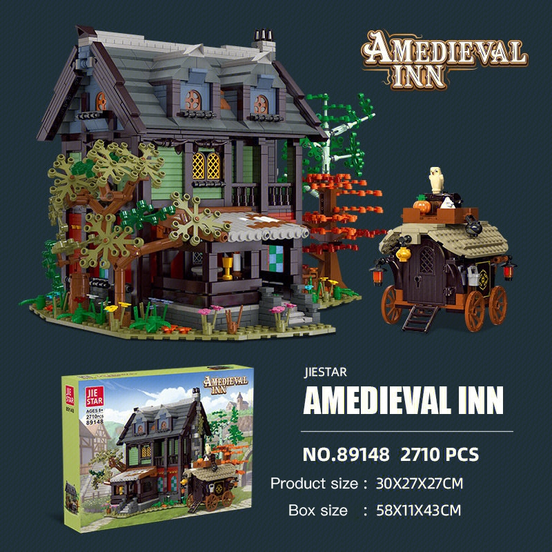 JIESTAR 89148 Creator Expert Amedieva Inn Modular Buildings Blocks 2710pcs Bricks Toys From China Delivery.