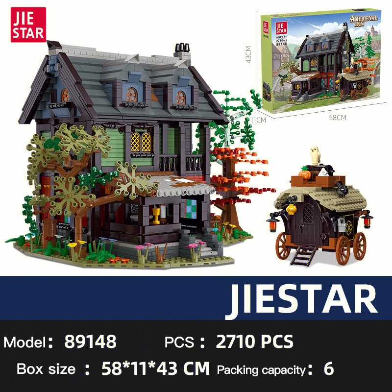 JIESTAR 89148 Creator Expert Amedieva Inn Modular Buildings Blocks 2710pcs Bricks Toys From China Delivery.
