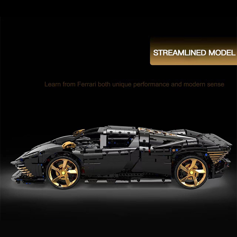 MOC-T006-2 Technic Black "Ferrari "Daytona SP3 Sports Car Building Bocks 3778pcs Bricks Toys From China Delivery.