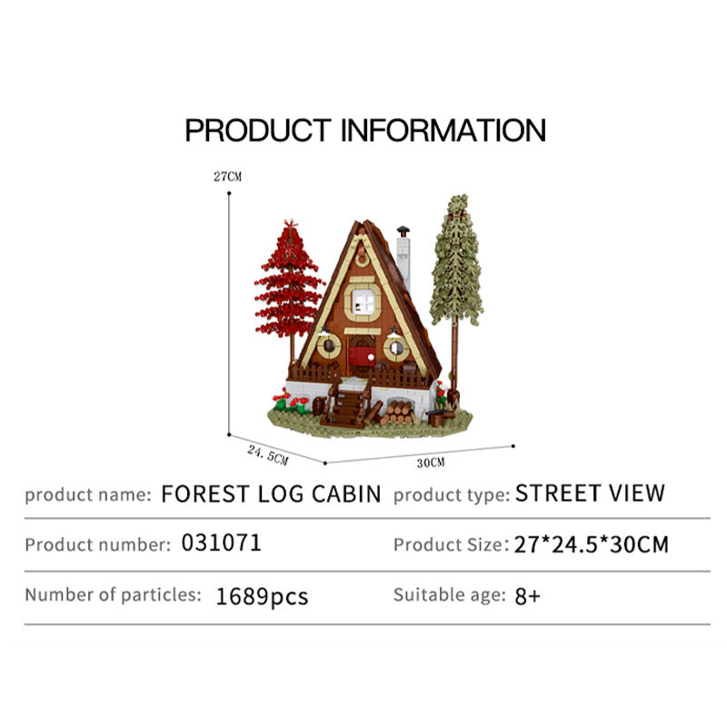 {With Light} Mork 031071 Creator Expert Forest Cabin Modular Buildings 1689pcs Bricks Toys from China Delivery.