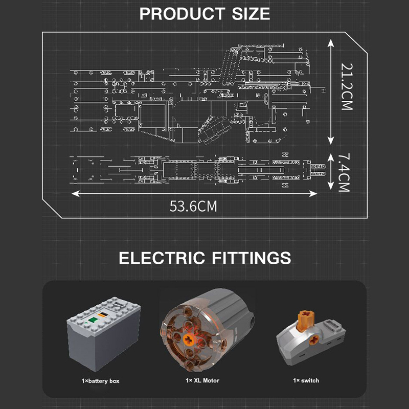 Mould King 14018 Military P90 Submachine Gun with Motor Building Blocks 1644pcs Bricks Toys From China Delivery.