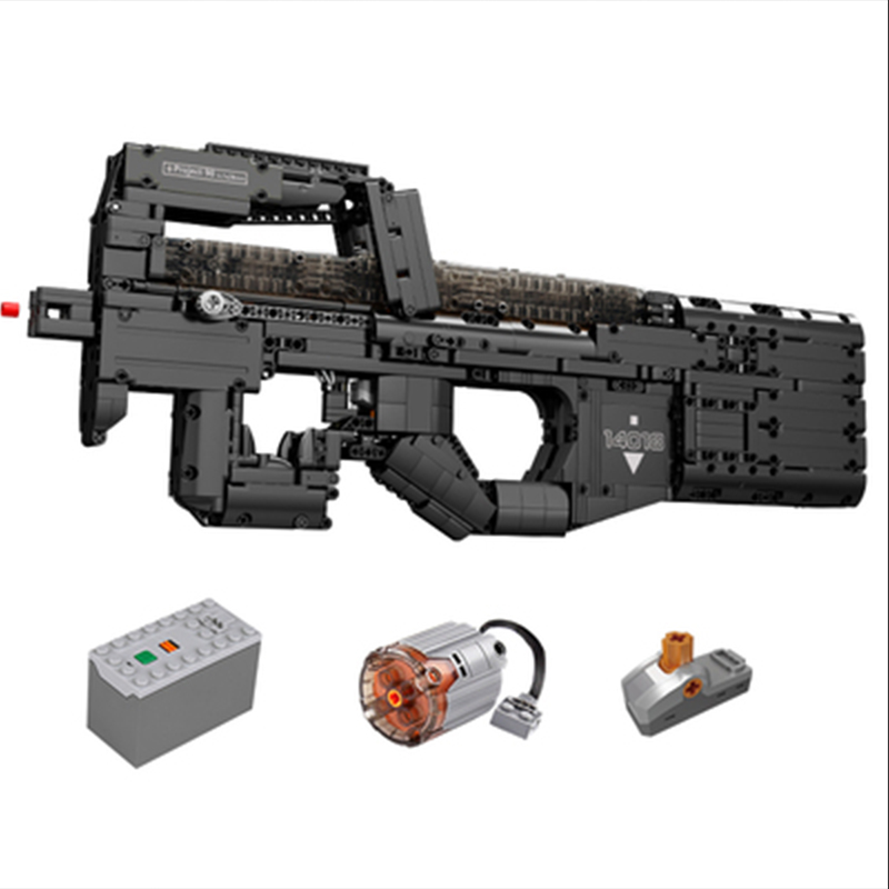 With Motor]Mould King 14018 P90 Submachine Gun Military