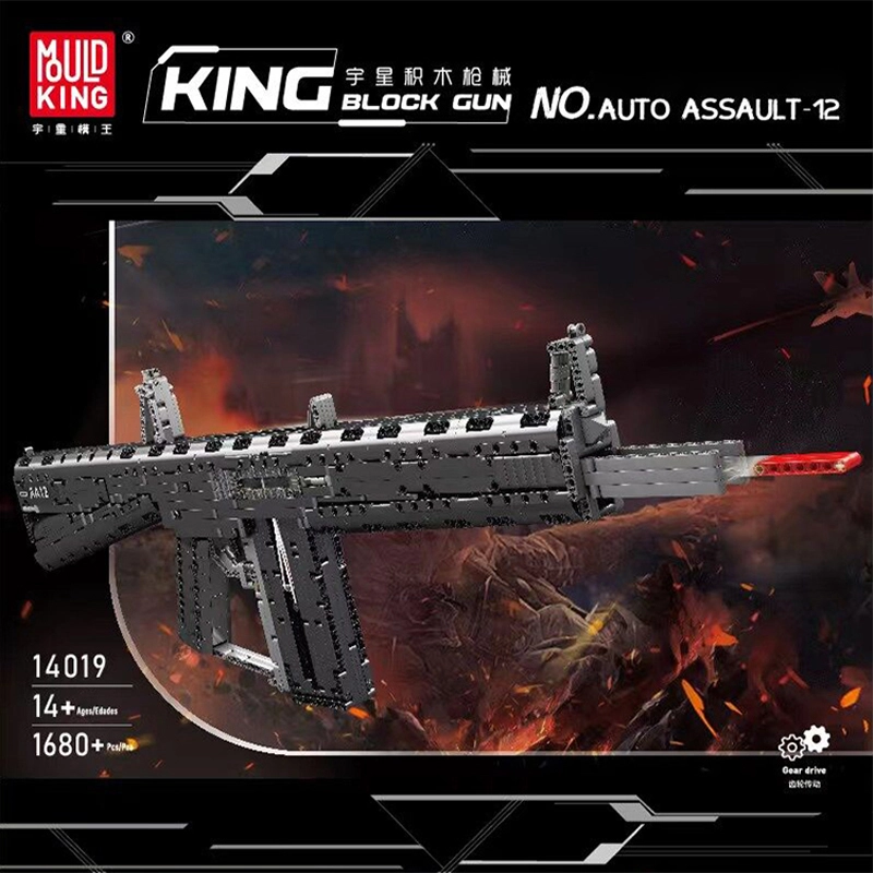 Mould King 14019 Military Auto Assault-12 Gun Building Blocks 1680pcs Bricks Toys From China Delivery.