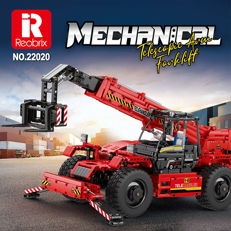 Reobrix 22020 Technic Motor Telescopic Arm Forklift  Building Blocks 2260pcs Bricks Toys From China Delivery.