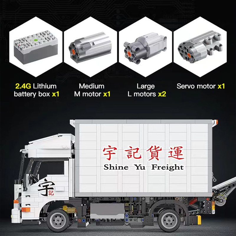 HAPPY BUILD YC22010 Technic 1:17 Medium Truck With Tail Lift 1755pcs Bricks Toys From China Delivery.