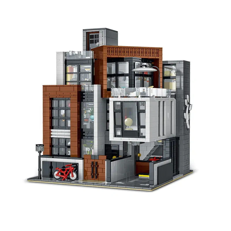 IN-STOCK Mork 10204 Cube Brown Modern Villa Modular Buildings 3591pcs Bricks Toys From Europe 3-7 Days Delivery.