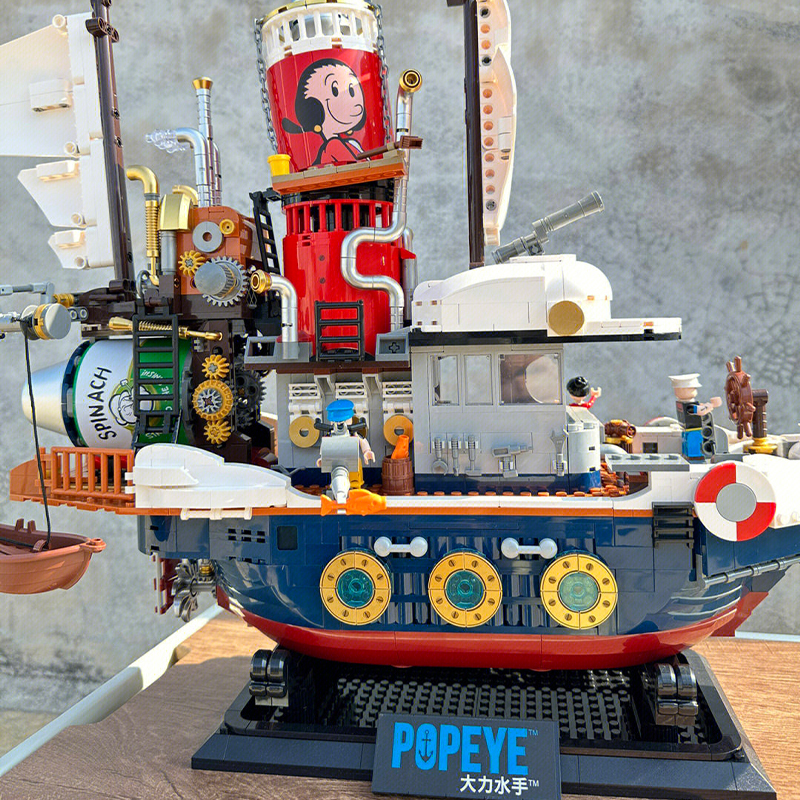 Pantasy 86402 Movie & Game Popeye Building Blocks Steam treasure boat Toys 1800±pcs Bricks From China Delivery.