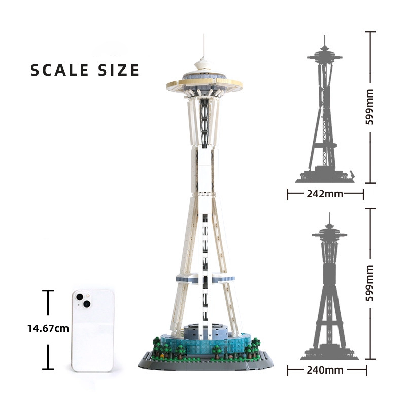 WANGE 5238 Creator Expert Space Needle Tower Buildings 1075pcs Bricks Toys From China Delivery.