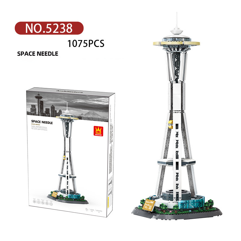 WANGE 5238 Creator Expert Space Needle Tower Buildings 1075pcs Bricks Toys From China Delivery.