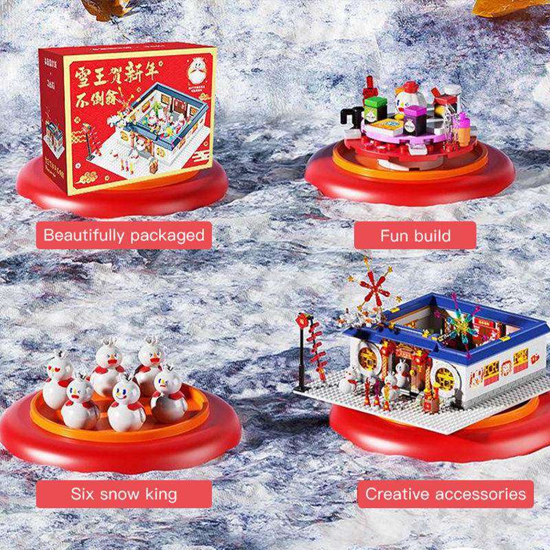 JAKI XWZB-22026 Creator Chinese Traditional Festivals Seasonal New Year's Eve Building Blocks Toys From China Delivery.