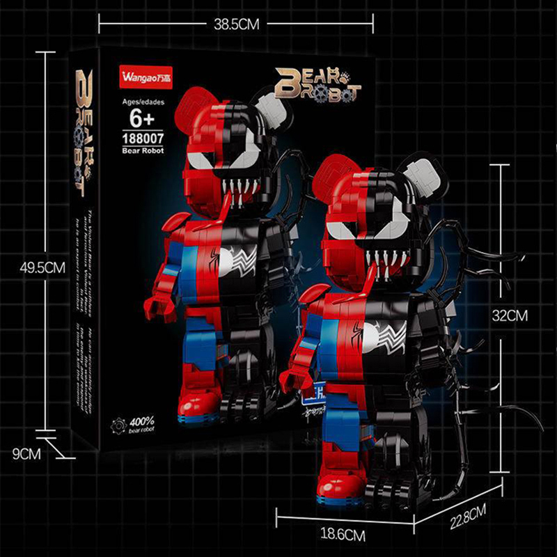Wangao 188007 Venom Bear Robot Bear Brick Half-Mechanical 1800±PCS Building Block Brick Toy from China