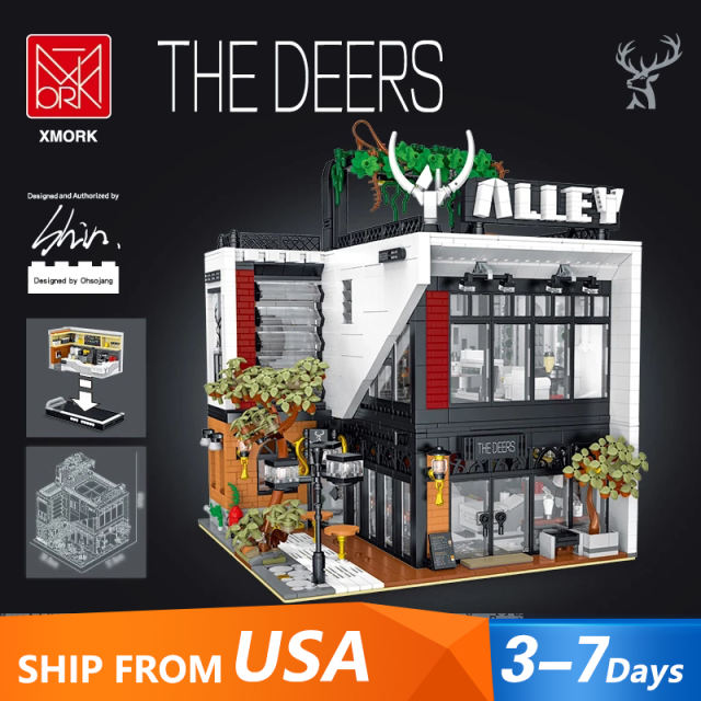 {In-Sales} Mork 10208 Creator Expert The Alley Modular Buildings 3423pcs Bricks Toys From USA 3-7 Days Delivery.