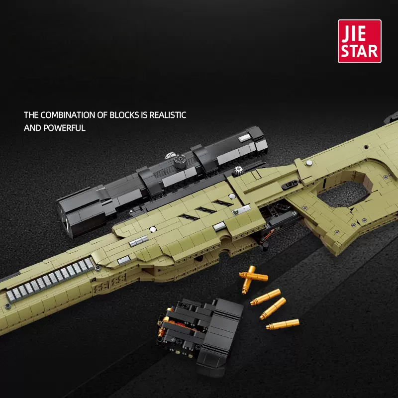 JIESTAR 58022 AWP Sniper Rifle Gun Military 2395±pcs Building Block Brick Toy from China