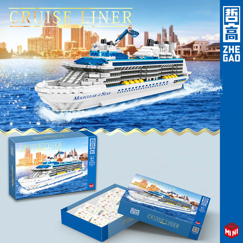 {Mini Bricks} ZHEGAO 01030 Creator Expert Cruise Liner Molecular of the Seas Building Blocks 2428±pcs Bricks from China