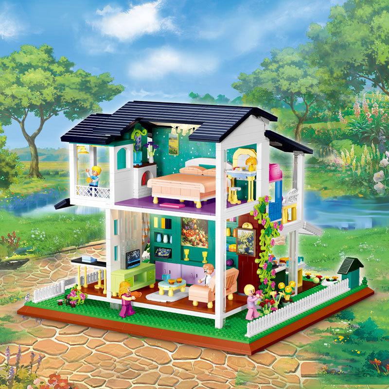 {Mini Bricks} ZHEGAO DZ6110 Creator Sunshine Villa Modular Buildings Blocks 2395±pcs Bricks from China.