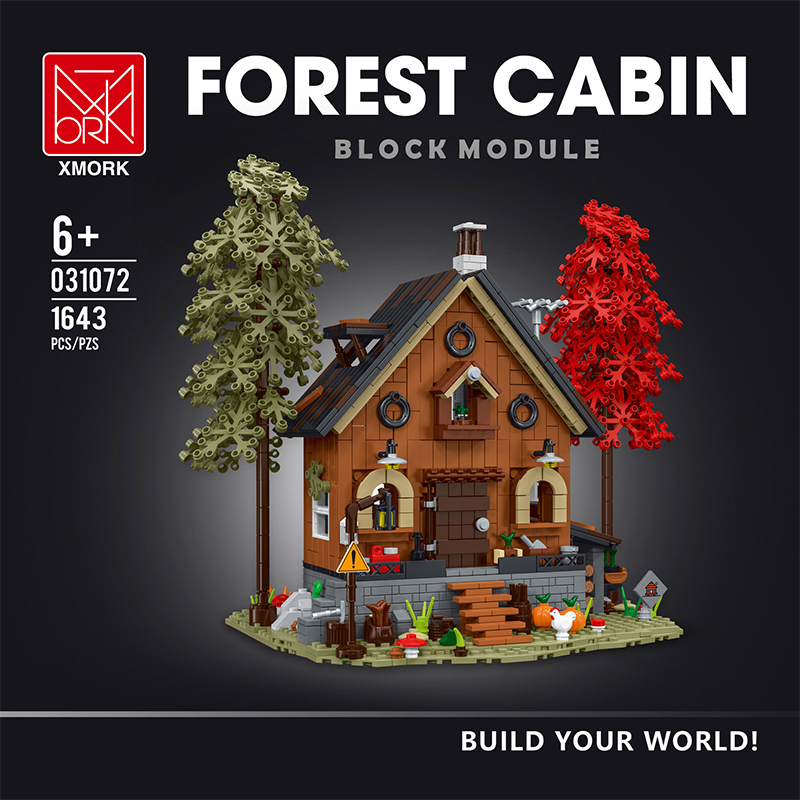 {With Light} Mork 031072 Creator Expert Forest Cabin Modular Buildings Blocks 1643±pcs Bricks from China.