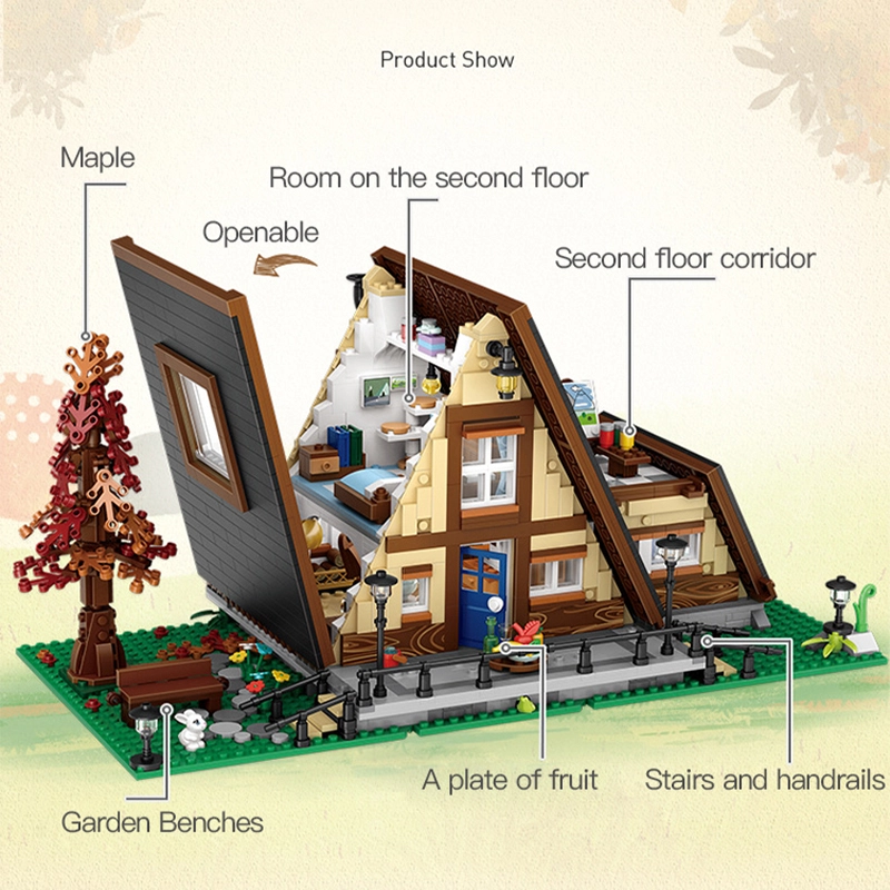 {Mini Bricks} LOZ 1037 Creator Expert Triangular log cabin Building Blocks 1917±pcs Bricks from China.