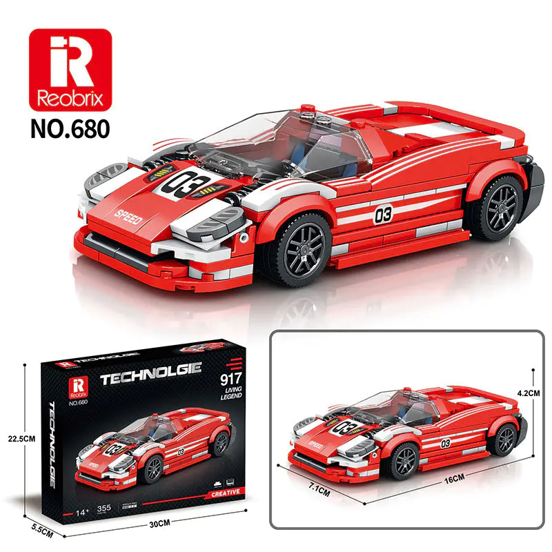 Reobrix 680 Technic Speed Champions Porsche 917 Racer Car 355±pcs Bricks from China.