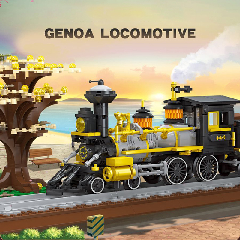 JieStar 59010 Static Version Genoa Locomotive 4-4-0 Train Building Blocks 950±pcs Bricks from China.