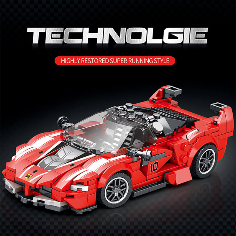 Reobrix 686 Technic Speed Champions Red Ferrari FXX-K V2 Racer Car 392±pcs Bricks from China.