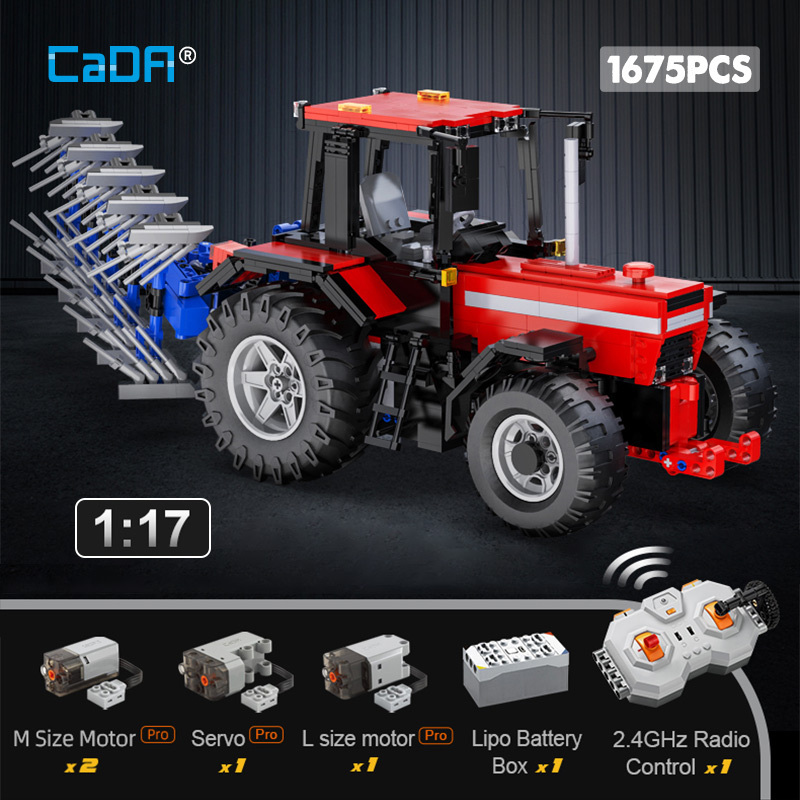 {With Original Box} CaDa C61052W Technical Farm Tractor 1:17 Remote Control Building Blocks 1675±pcs from Europe 3-7 Days Delivery.