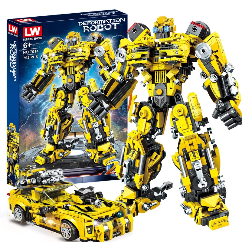 LW7014 Movie & Game Bumblebee Robot Deformation Robot Building Blocks 792±pcs Bricks from China.