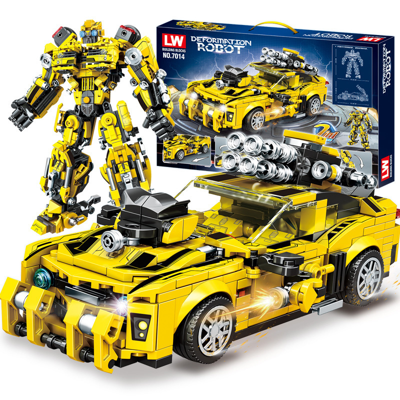 LW7014 Movie & Game Bumblebee Robot Deformation Robot Building Blocks 792±pcs Bricks from China.