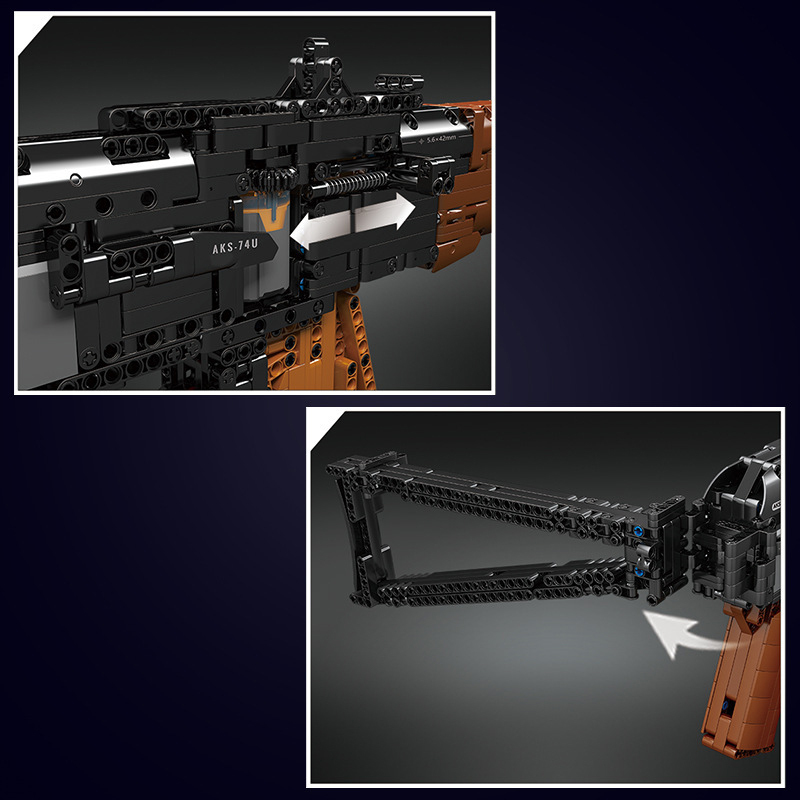Mould King 14020 Military Motor AK-47 Assault Rifle Gun Building Blocks 1418±pcs Bricks from China.