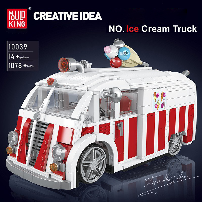 Mould King 10039 Technic Ice Cream Truck Building Blocks 1078±pcs Bricks from China.