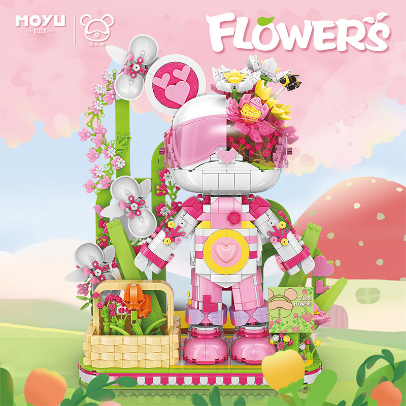 MOYU 89101 Creator Valentine's Day Flower's Bear Building Blocks 2321±pcs Bricks from China.