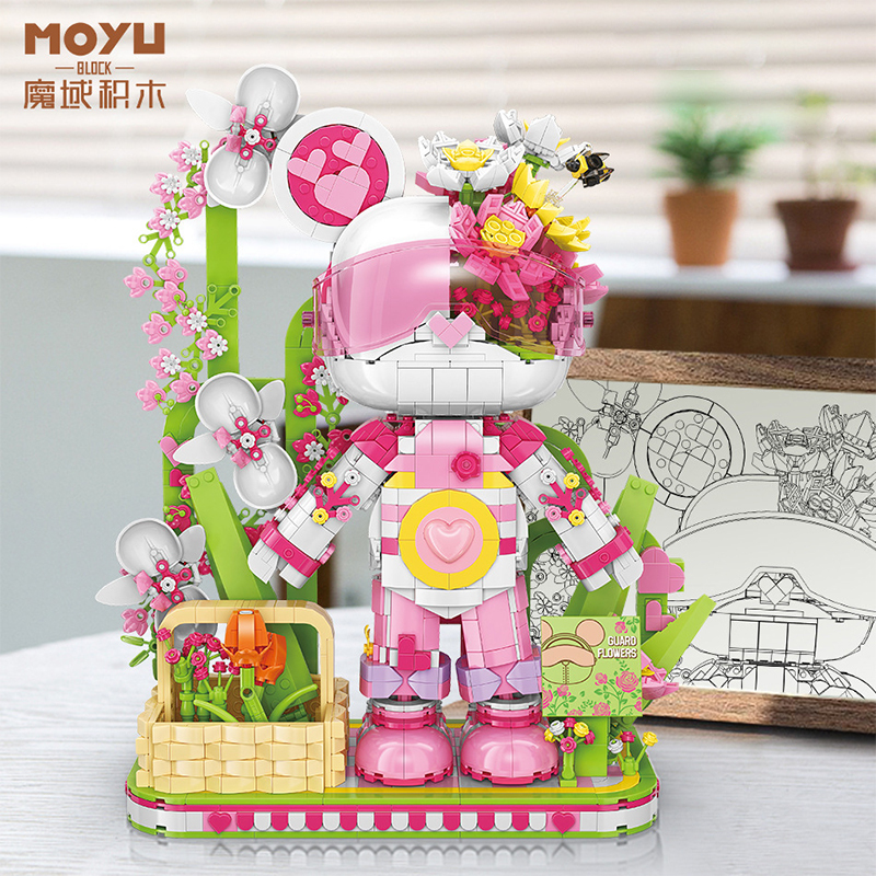 MOYU 89101 Creator Valentine's Day Flower's Bear Building Blocks 2321±pcs Bricks from China.