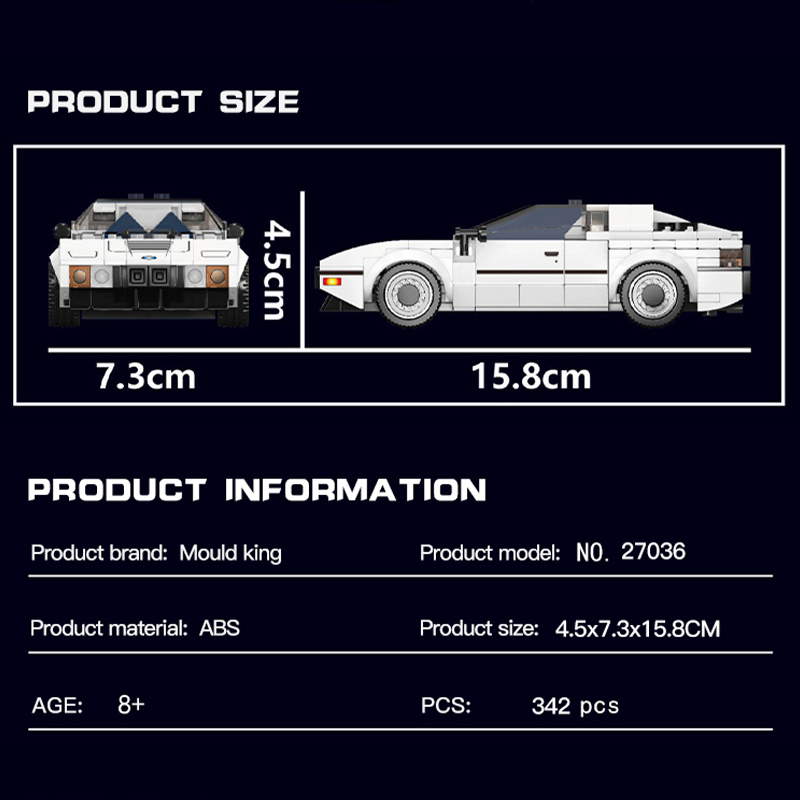 {With Transparent Box} Mould King 27036 Technic Speed Champions No.M1 Racers Building Blocks 342±pcs Bricks from China.