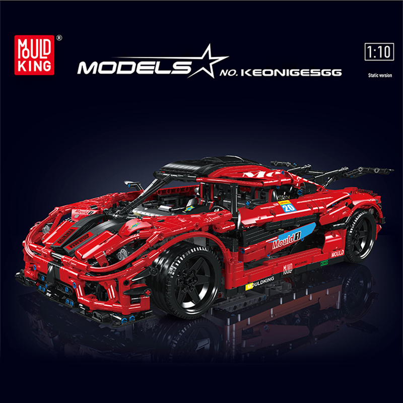 Mould King 13121 Technic Static Version Red Koenigsegg One 1 Sports Car Building Blocks 3063±pcs Bricks from China.