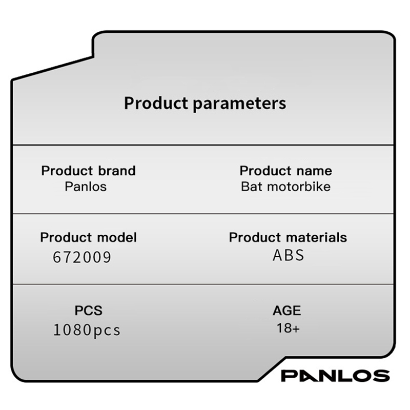 Panlos 672009 Technic Black Bat Motorbike Buidling Blocks 1080±pcs Bricks from China.