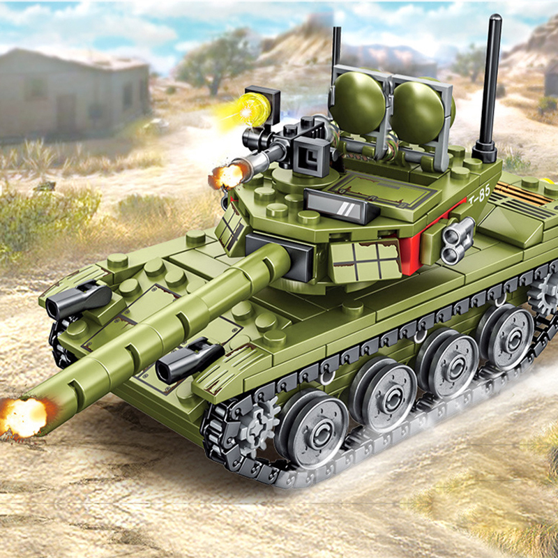 SEMBO 105514 Military Iron Blood Heavy Equipmen Type 85 Main Battle Tank Building Blocks 324±pcs Bricks from China.