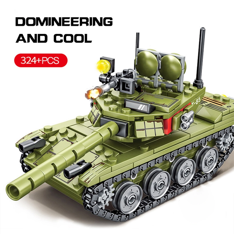 SEMBO 105514 Military Iron Blood Heavy Equipmen Type 85 Main Battle Tank Building Blocks 324±pcs Bricks from China.