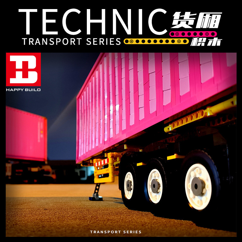 YC-QC013 Technic 1:10 Pink Cargo Van ShineYU Container Building Blocks 3565±pcs Bricks from China.