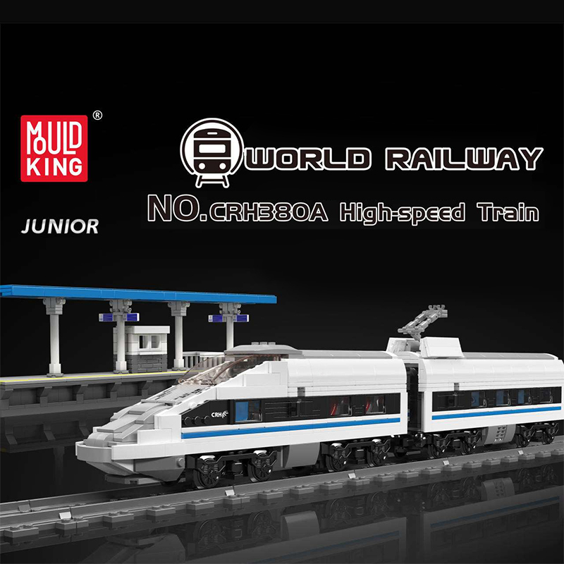 {With Motor}Mould King 12021 Technic World Railway CRH380A High-speed Train Building Blocks1211±pcs Bricks from China.