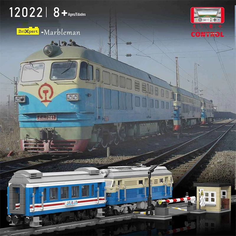 Mould King 12022 Technic World Railway DF4B Diesel Locomotive Train Building Blocks1212±pcs Bricks from China.