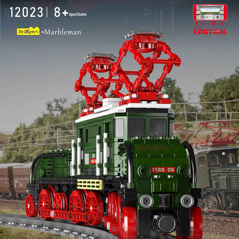 {With Motor}Mould King 12023 Technic World Railway OBB 1189.08 Electric Locomotive Train Building Blocks 919±pcs Bricks from China.