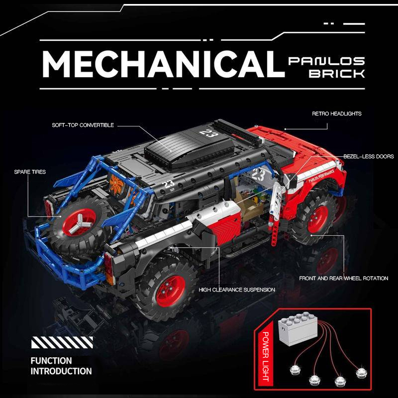 Panlos 673101--1 Technic Static Version Ford Bronco Off-road vehicle Building Blocks 2920±pcs Bricks from China.