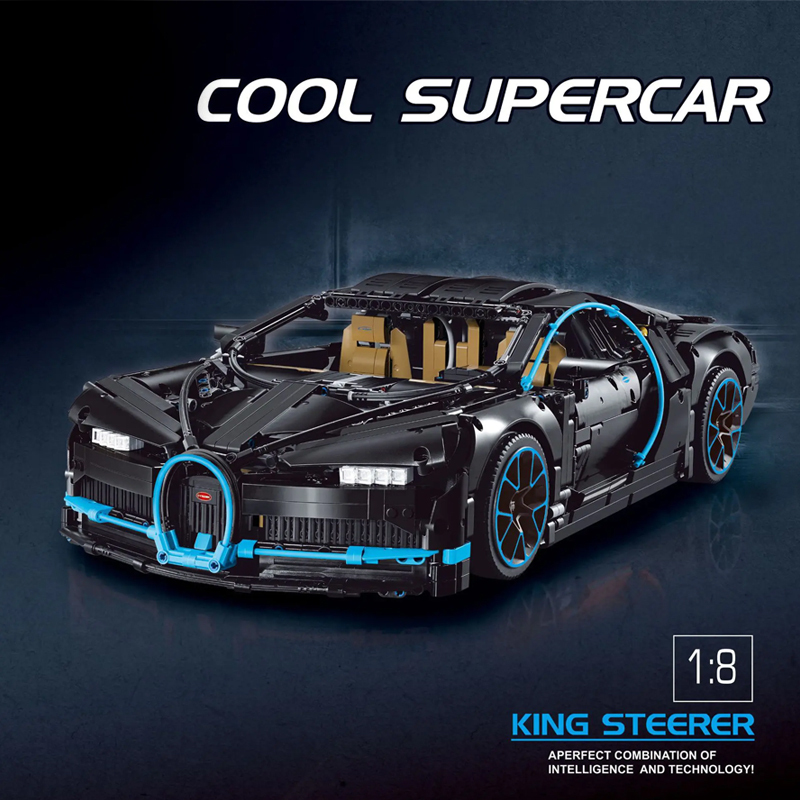 Custom KK6892 Technic Static Version Bugatti Chiron Sports Car Building Blocks 3619±pcs Bricks from China.