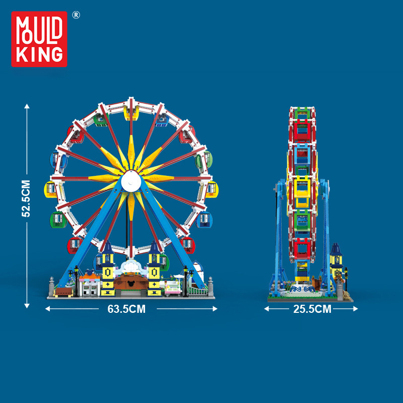 {With Motor}Mould King 11006 Creator Expert Fairground Ferris Wheel Building Blocks 3836±pcs Bricks from China.