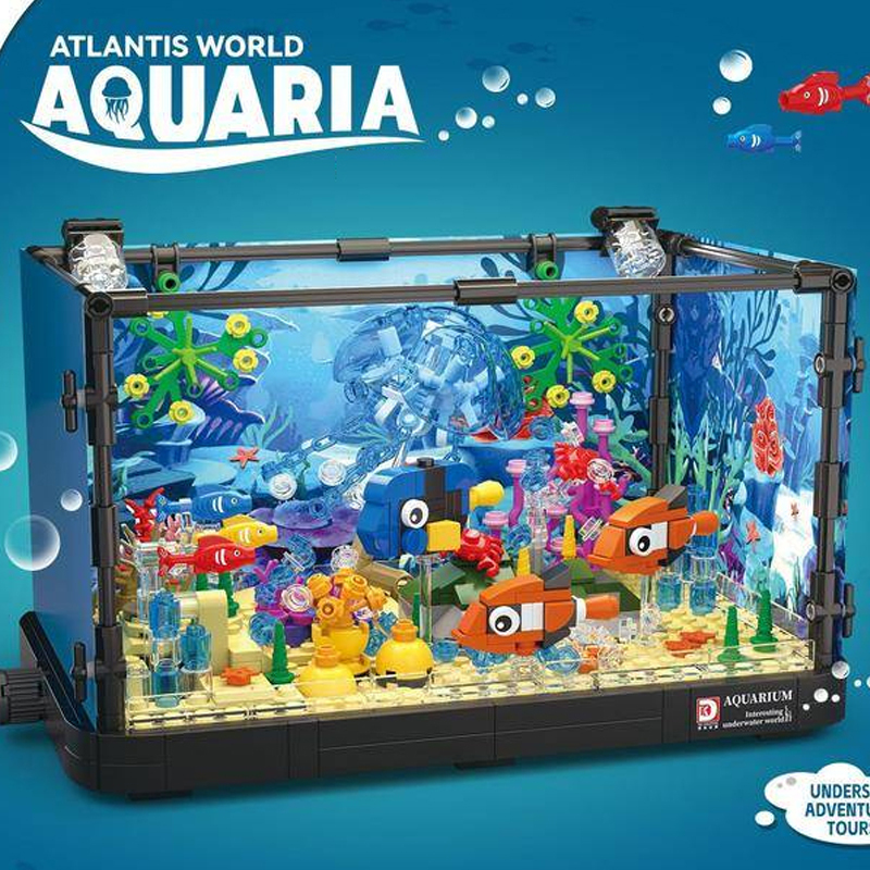 {With Light}DK7023 Creator Atlantis World Aquaria Jellyfish Building Blocks 725±pcs Bricks from China.